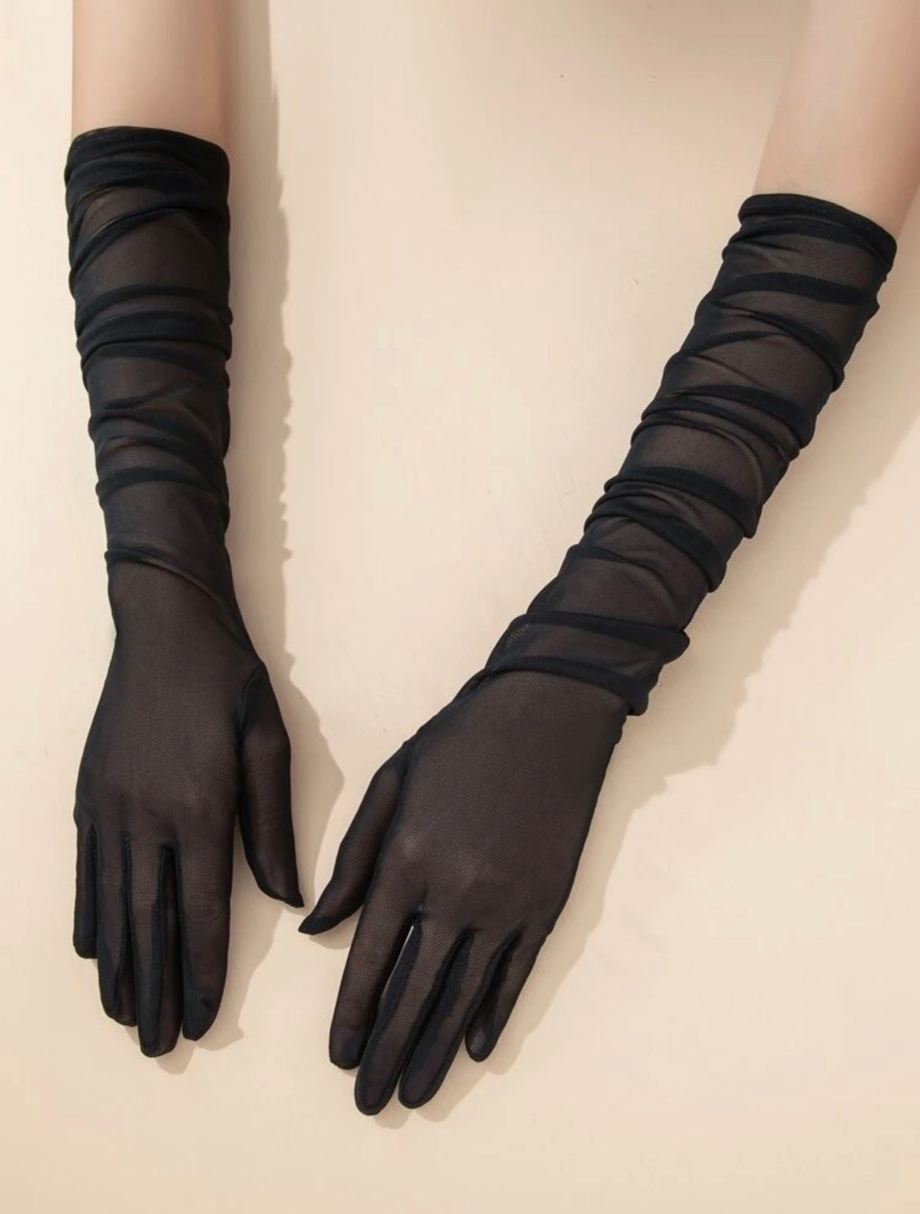 Black Translucent Gloves