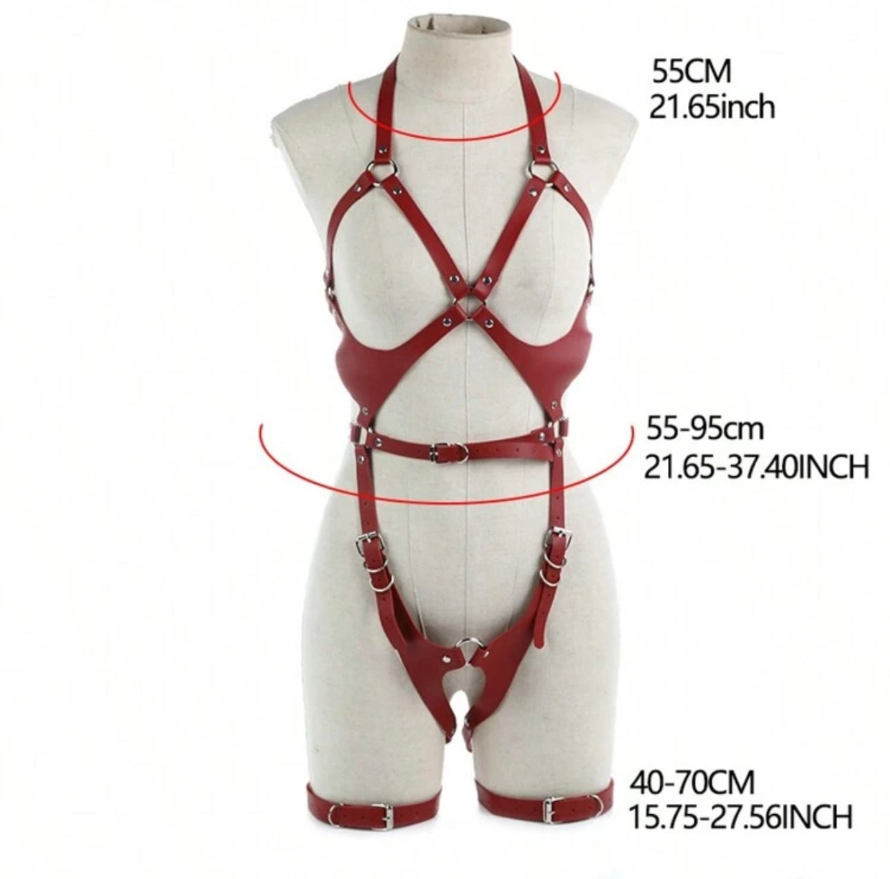 Burgundy Torso Harness