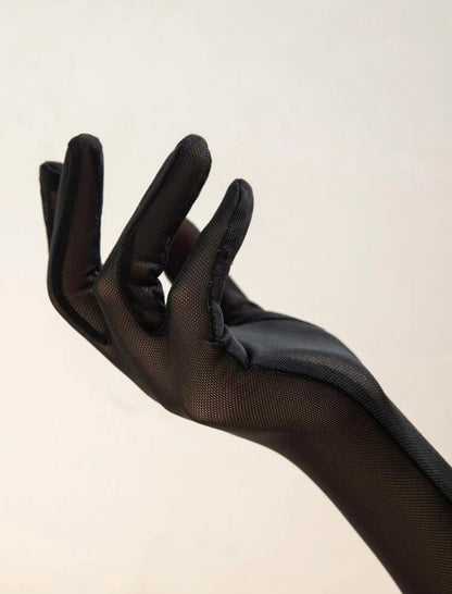 Black Translucent Gloves