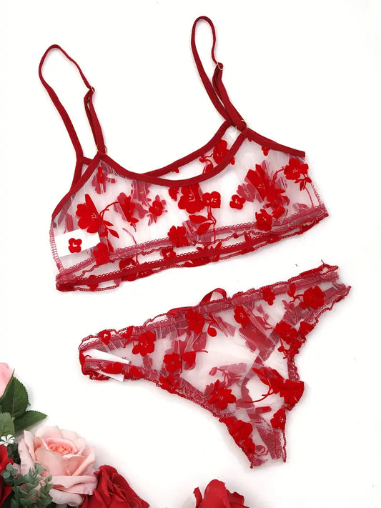 Red floral Set (2 Piezas)